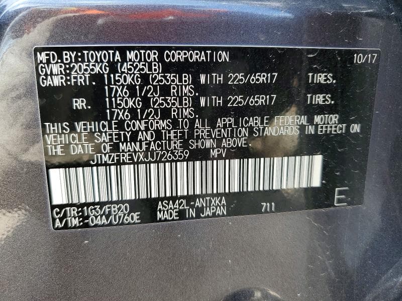 2018 TOYOTA RAV4 LE 14
