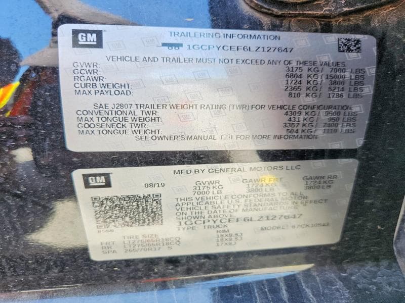 2020 CHEVROLET SILVERADO K1500 TRAIL BOSS CUSTOM K1500 TRAIL BOSS CUSTOM 12