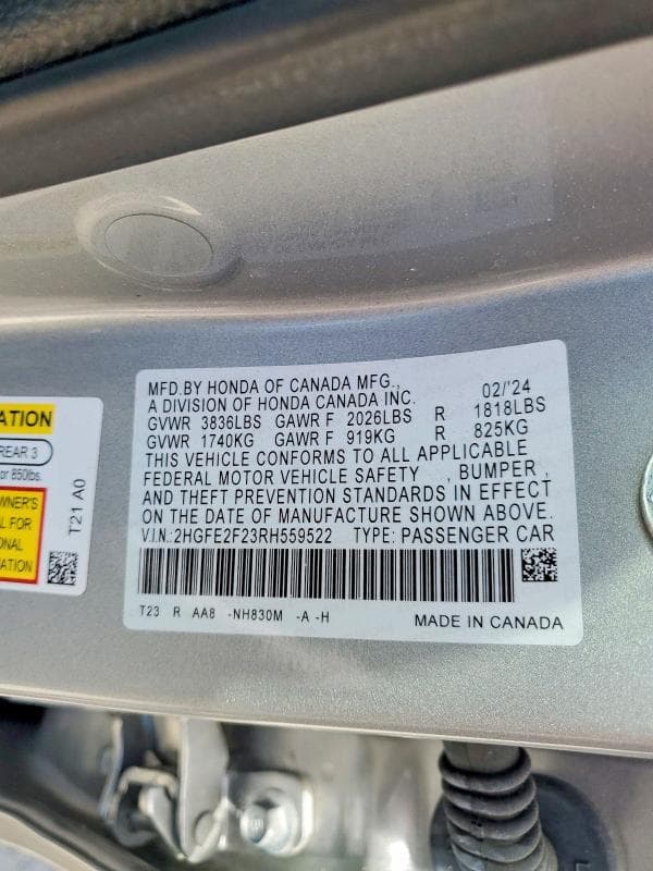 2024 HONDA CIVIC LX 13