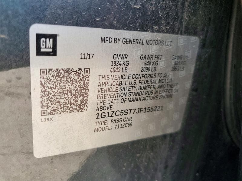 2018 CHEVROLET MALIBU LS 12