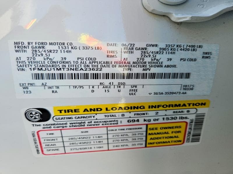2022 FORD EXPEDITION PLATINUM PLATINUM 13
