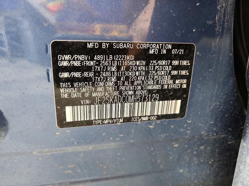 2021 SUBARU FORESTER 13