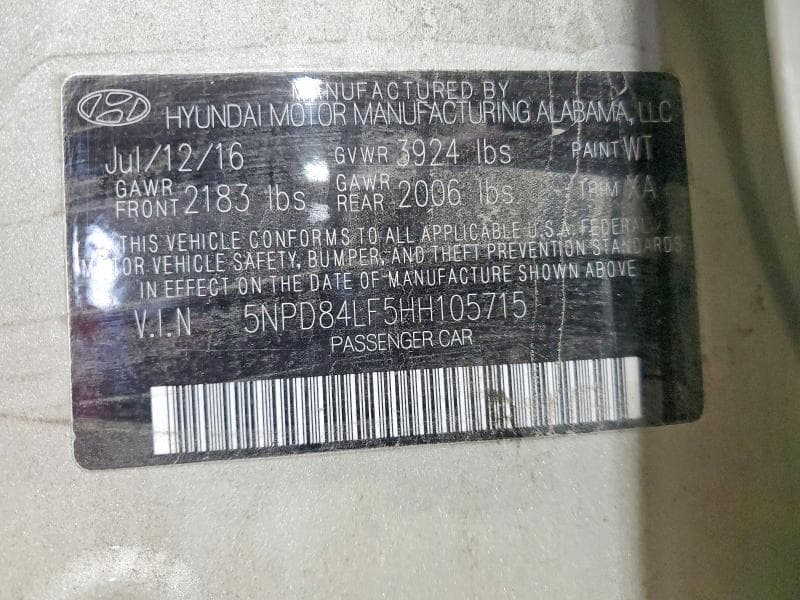 2017 HYUNDAI ELANTRA LIMITED 12