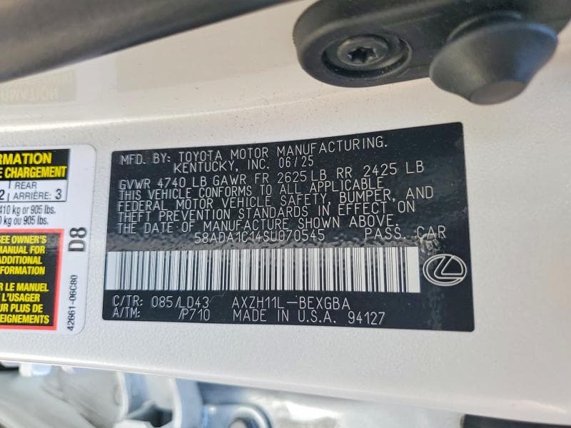 2025 LEXUS ES 300H BASE 12