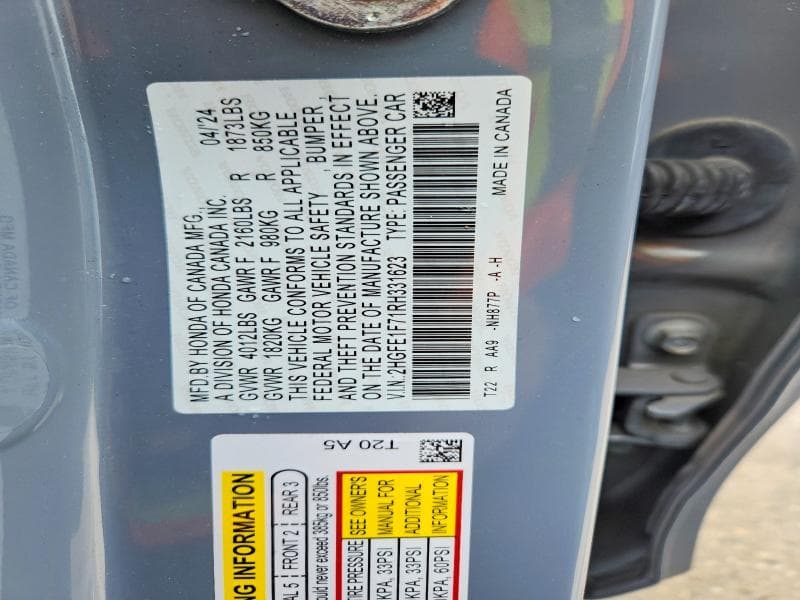 2024 HONDA CIVIC EX 13