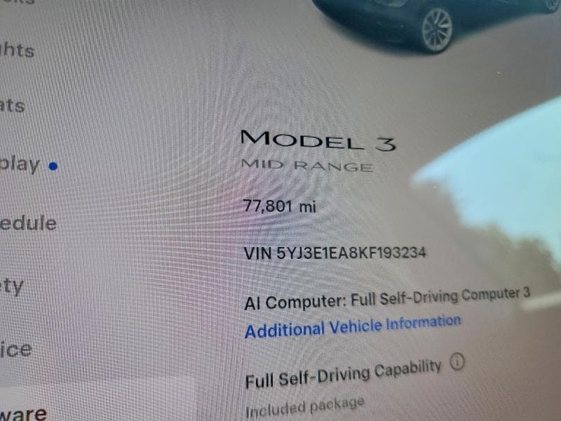 2019 TESLA MODEL 3 9