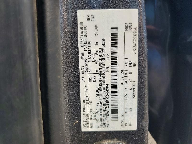 2023 FORD F150 SUPERCREW 12