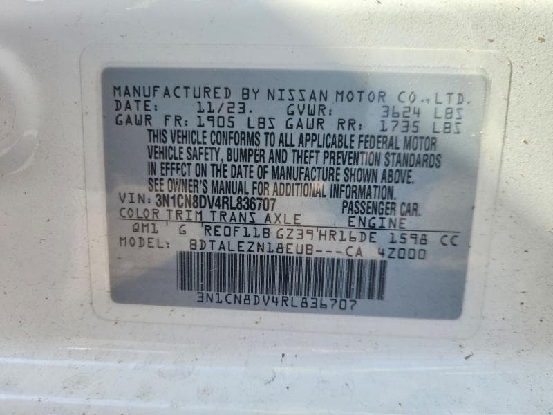 2024 NISSAN VERSA S S 13