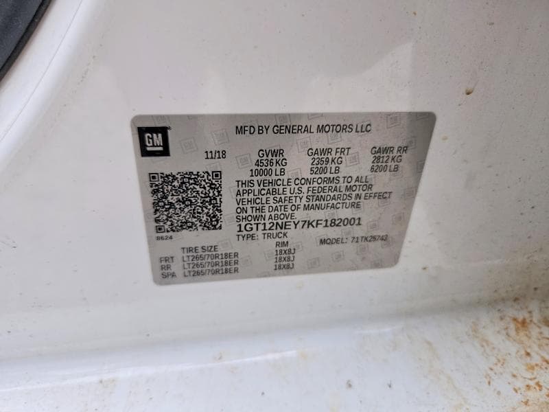 2019 GMC SIERRA K2500 HEAVY DUTY K2500 HEAVY DUTY 12