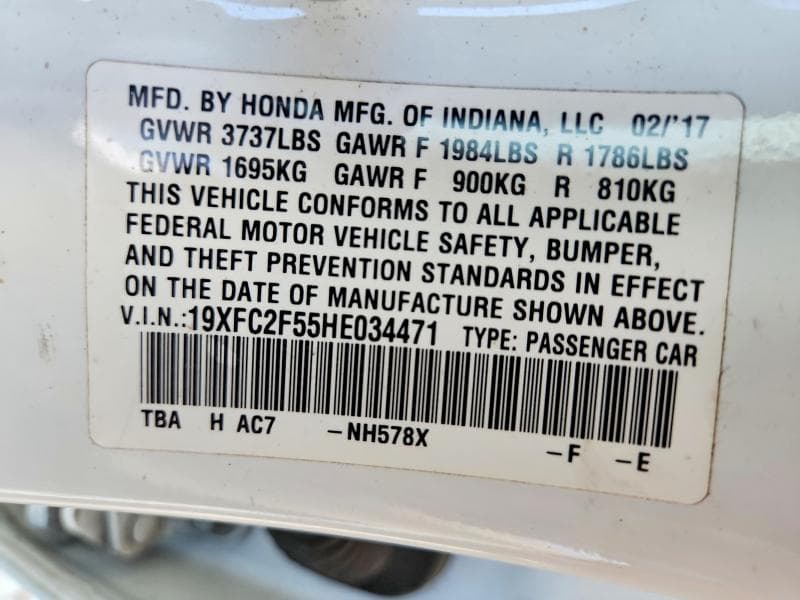 2017 HONDA CIVIC LX 12