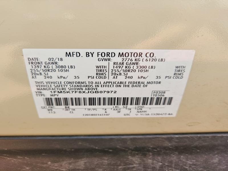 2018 FORD EXPLORER LIMITED LIMITED 13