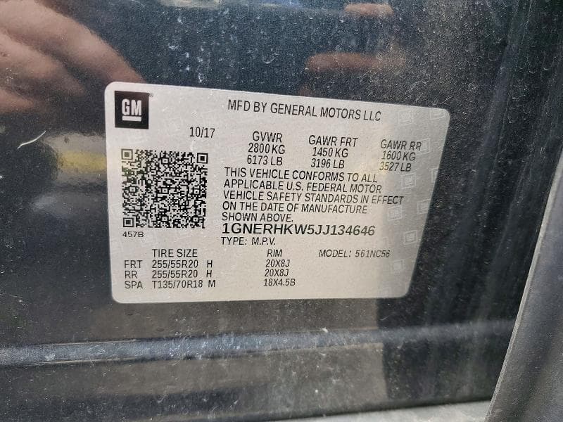 2018 CHEVROLET TRAVERSE LT 13