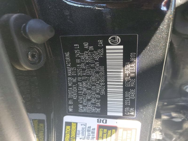 2025 LEXUS ES 350 BASE 12