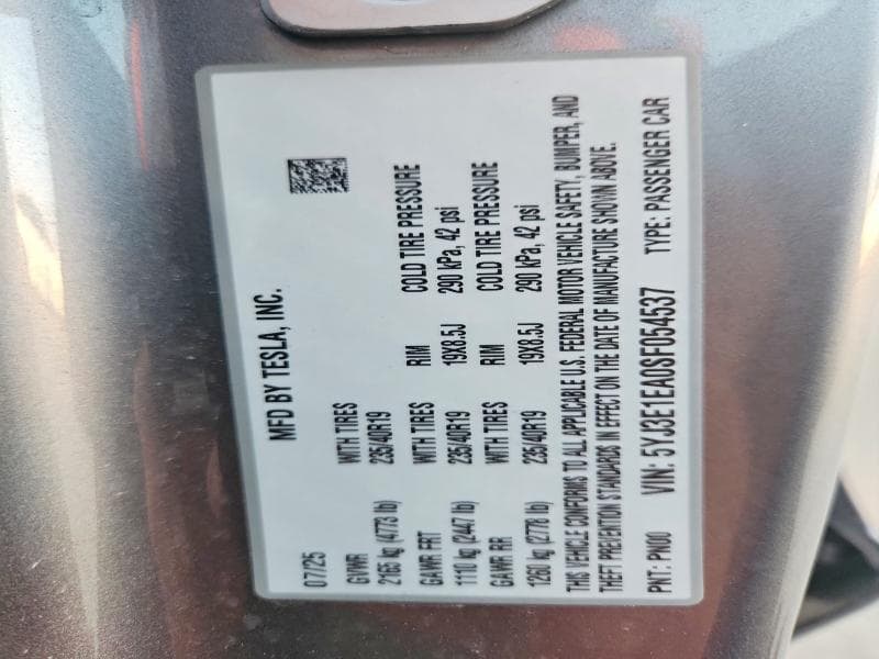 2025 TESLA MODEL 3 13