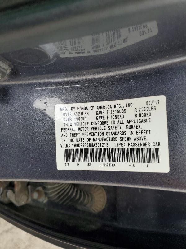 2017 HONDA ACCORD EXL EXL 12