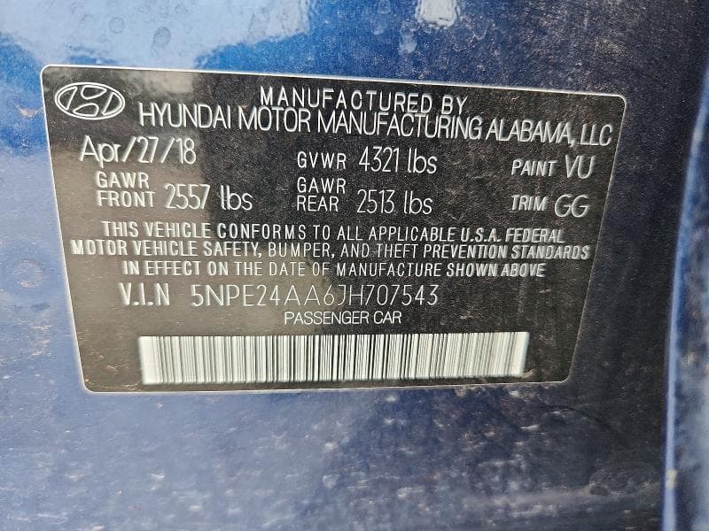 2018 HYUNDAI SONATA ECO ECO 13