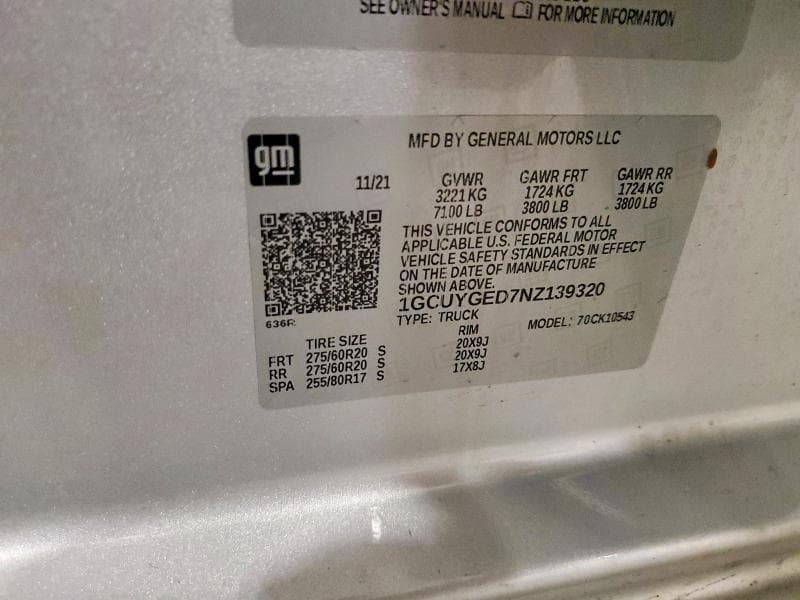 2022 CHEVROLET SILVERADO LTD K1500 LTZ K1500 LTZ 12