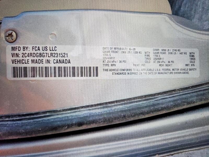 2020 DODGE GRAND CARAVAN SE 13