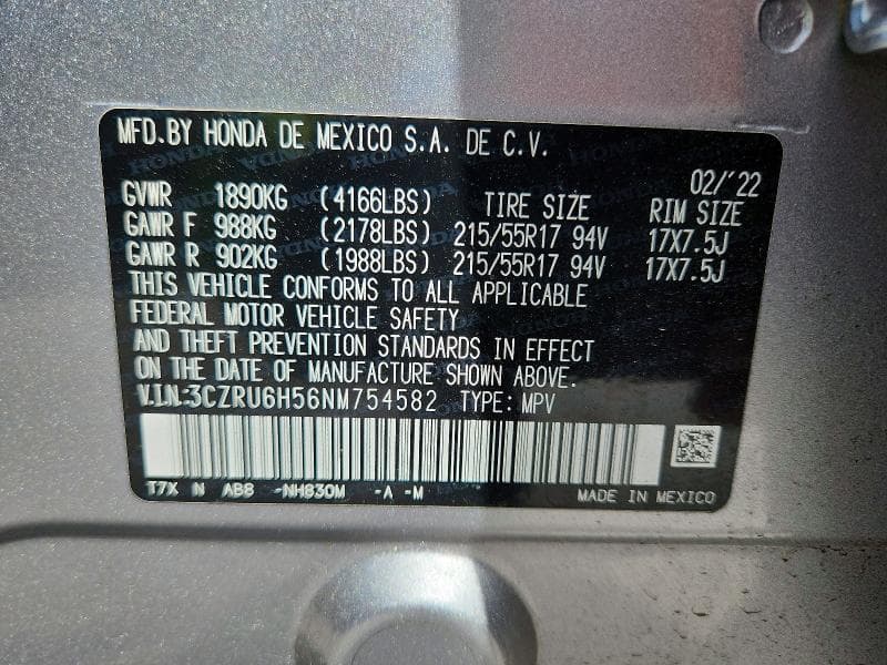 2022 HONDA HR-V EX 13