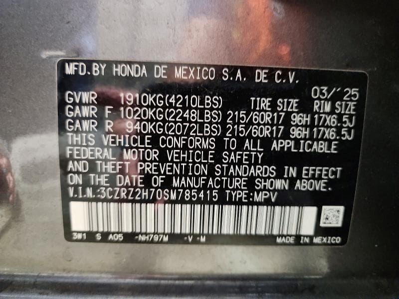 2025 HONDA HR-V EXL 13