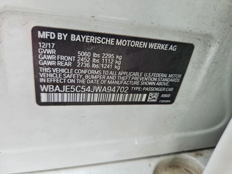 2018 BMW 540 I I 12