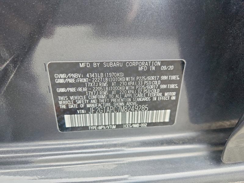 2021 SUBARU CROSSTREK PREMIUM PREMIUM 13