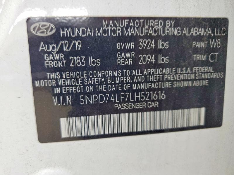 2020 HYUNDAI ELANTRA SE SE 12