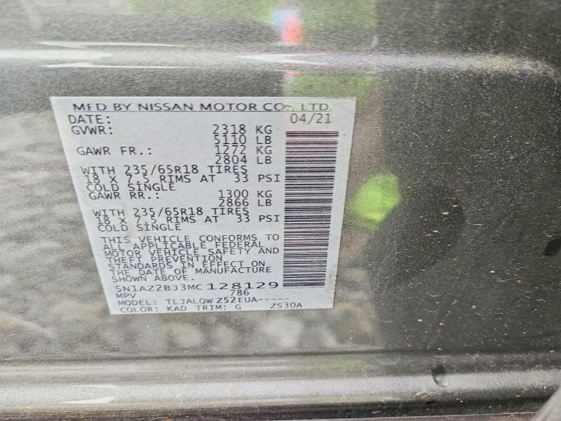 2021 NISSAN MURANO SV SV 13