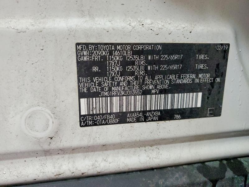 2019 TOYOTA RAV4 LE 13