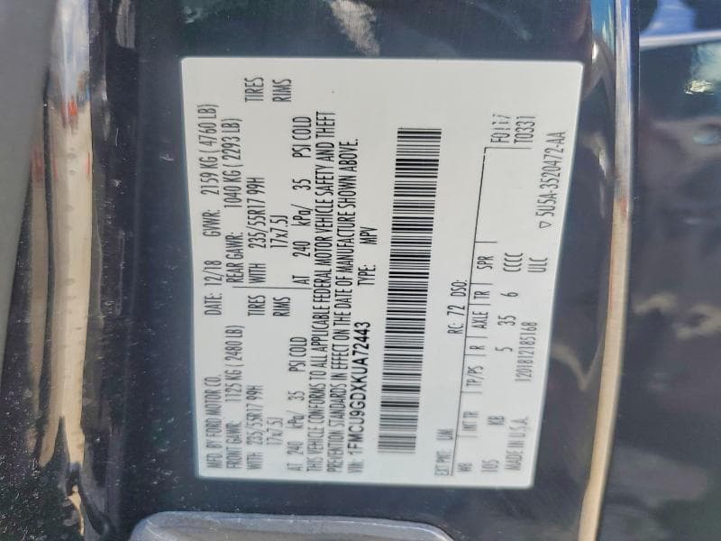 2019 FORD ESCAPE SE SE 13