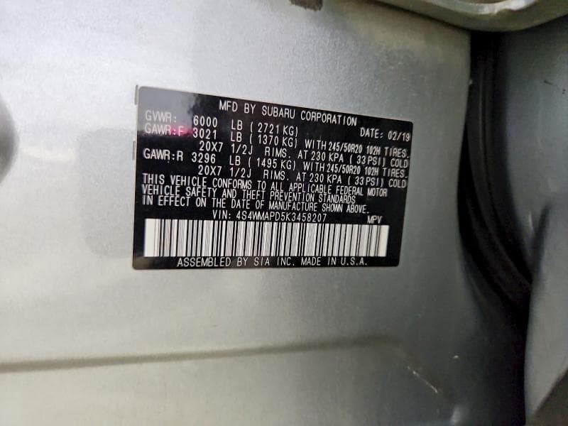 2019 SUBARU ASCENT LIMITED LIMITED 13