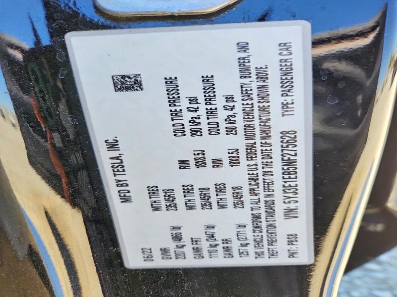 2022 TESLA MODEL 3 12