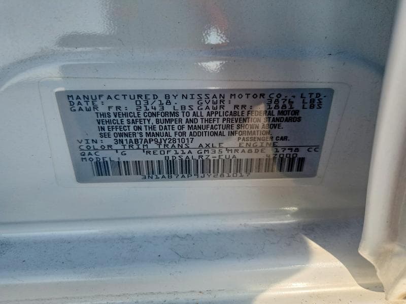 2018 NISSAN SENTRA SR 12