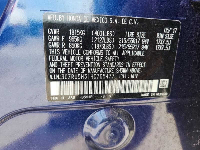 2017 HONDA HR-V LX 13