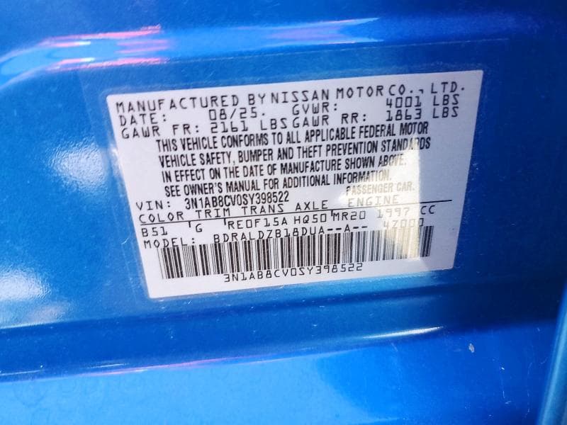 2025 NISSAN SENTRA SV 12