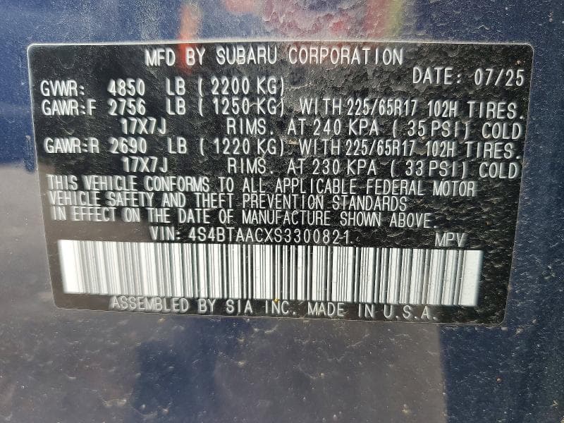 2025 SUBARU OUTBACK 13