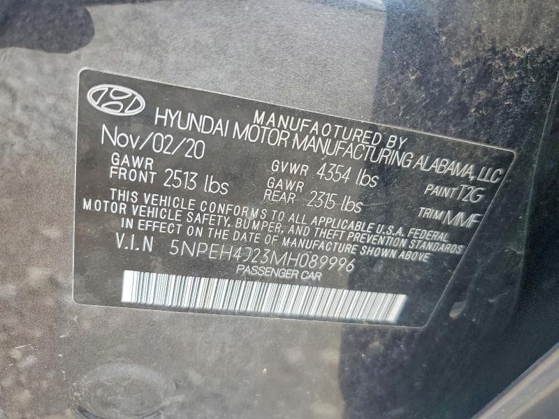 2021 HYUNDAI SONATA LIMITED LIMITED 12