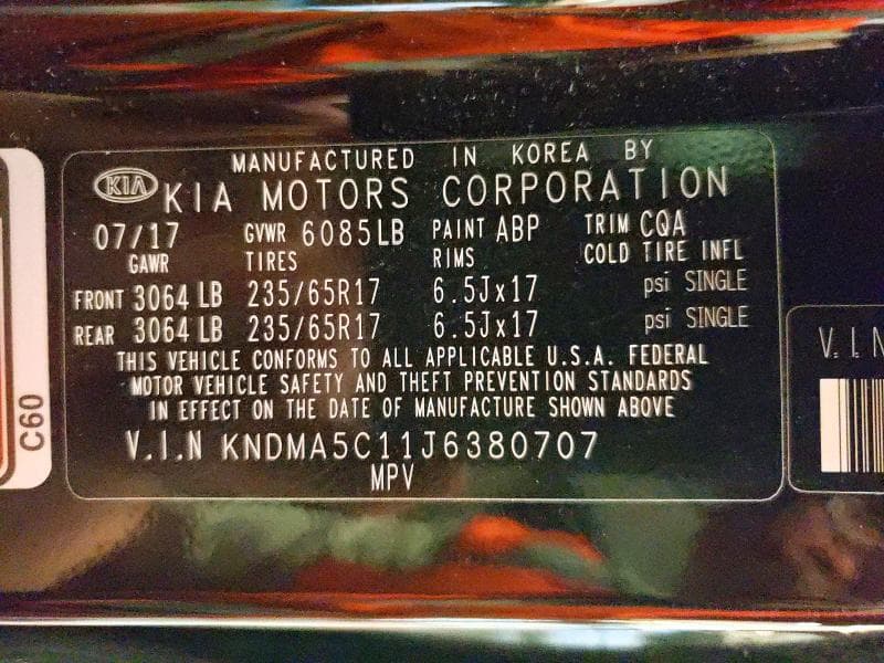 2018 KIA SEDONA L 13