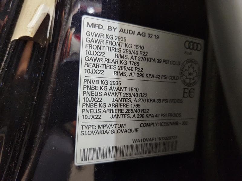 2019 AUDI Q8 PROGRESSIV S-LINE PROGRESSIV S-LINE 14
