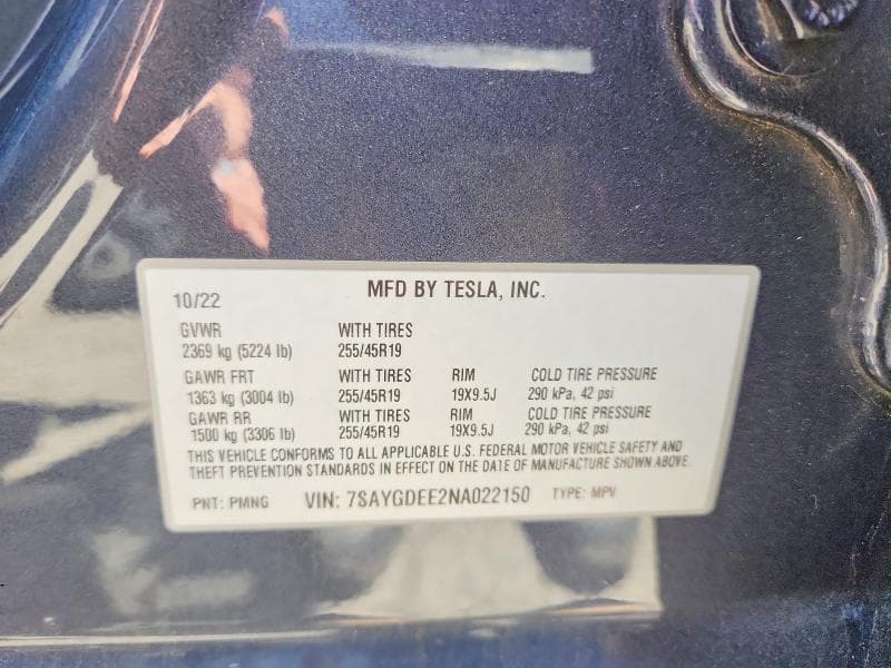 2022 TESLA MODEL Y 12
