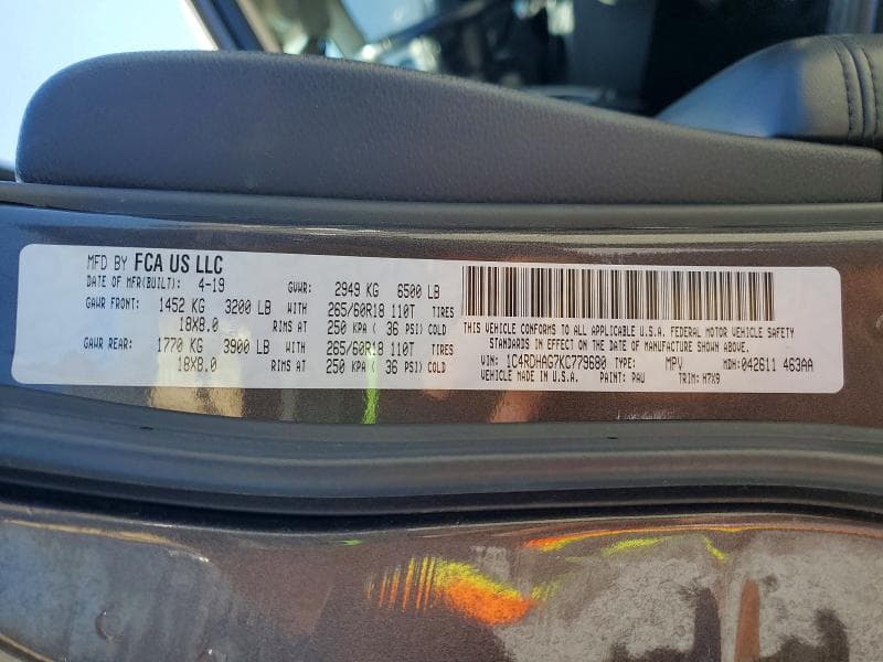 2019 DODGE DURANGO SXT 13
