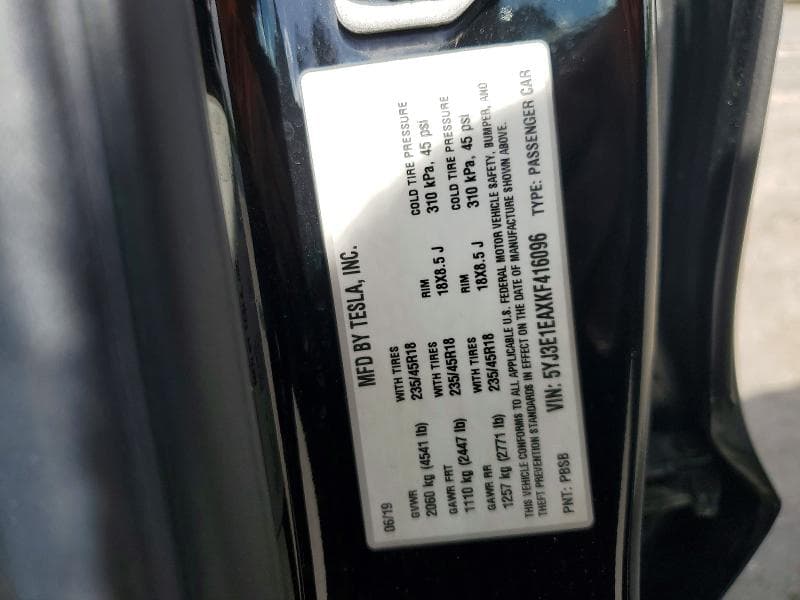 2019 TESLA MODEL 3 12