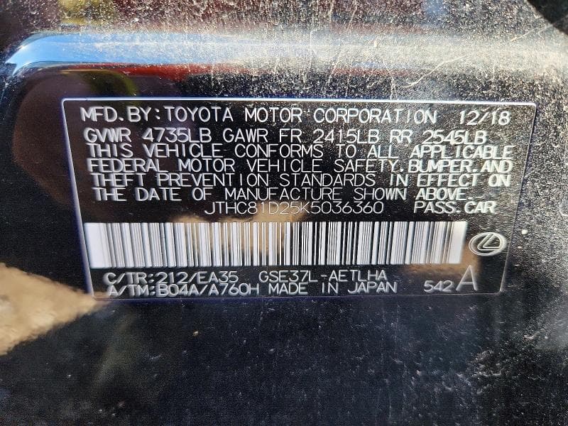 2019 LEXUS IS 300 300 12