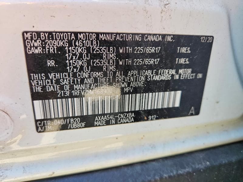 2021 TOYOTA RAV4 LE 14