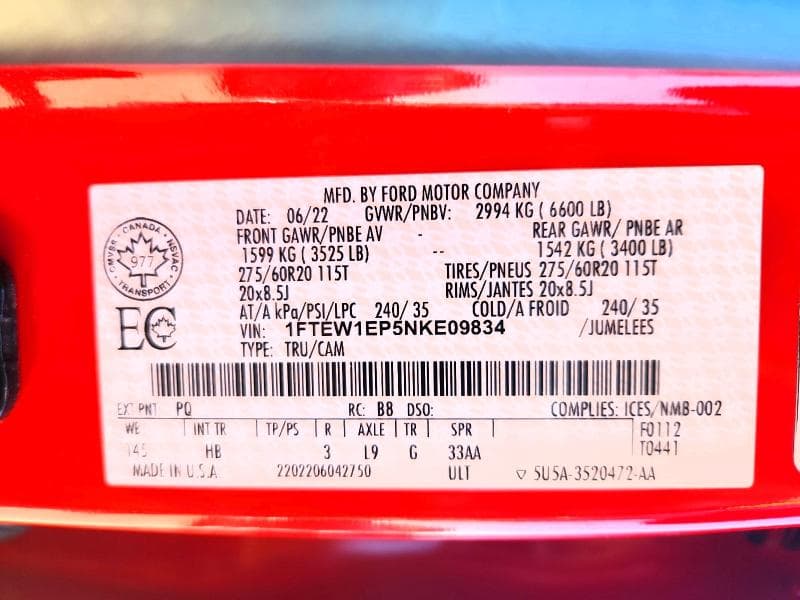 2022 FORD F150 SUPERCREW 12