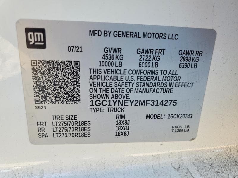 2021 CHEVROLET SILVERADO K2500 HEAVY DUTY LT K2500 HEAVY DUTY LT 12