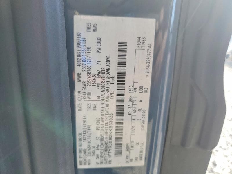2019 FORD TRANSIT 250 DELIVERY VAN 13