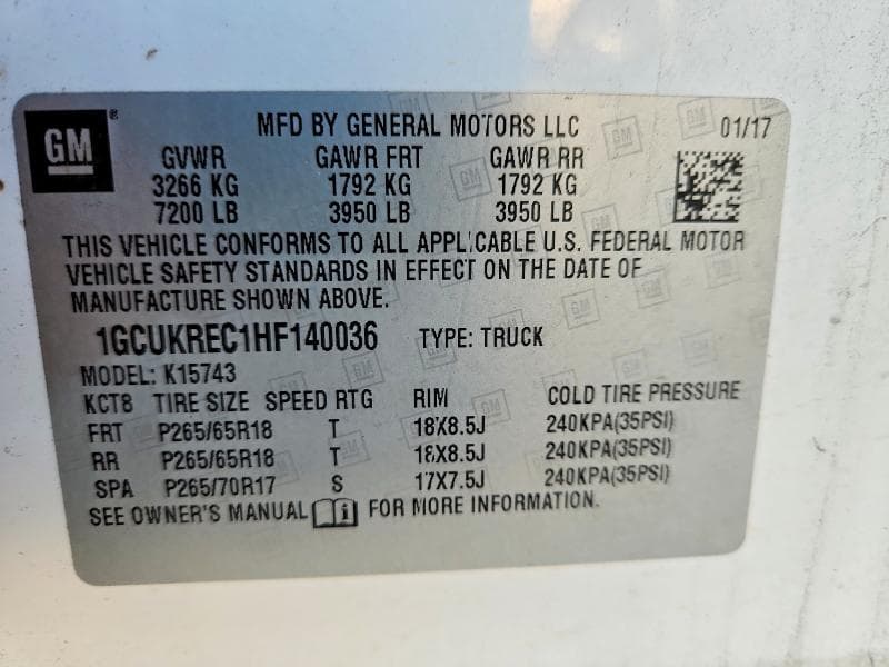2017 CHEVROLET SILVERADO K1500 LT 12