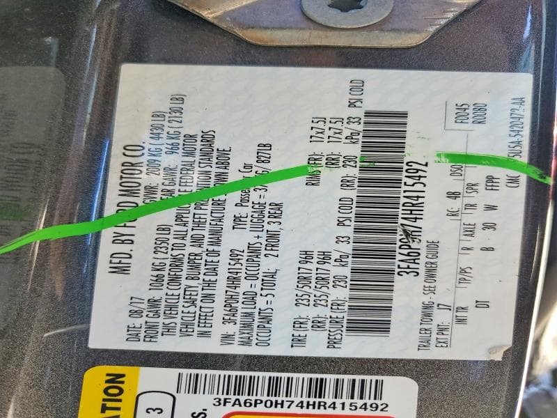 2017 FORD FUSION SE SE 12