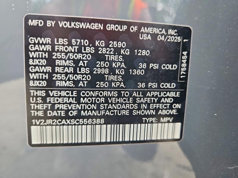 2025 VOLKSWAGEN ATLAS SE 14